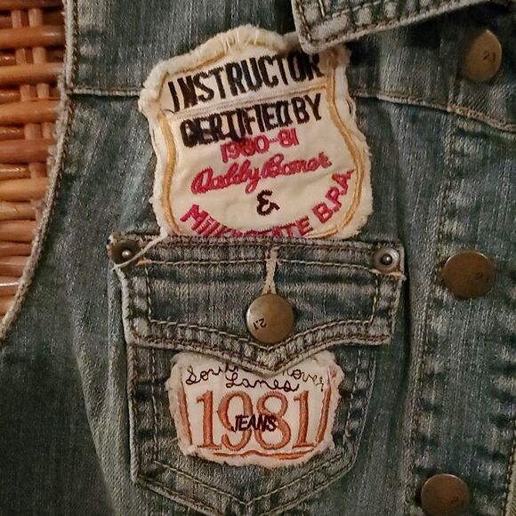 2.1 Denim Jean Vest with Patches M - Picture 3 of 8